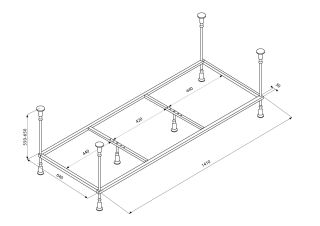 Veedi 138000150 Каркас для ванны 150х70 в комплекте с крепежами